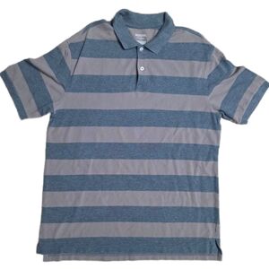 Merona The Ultimate Polo Shirt Men's ‎ Size L Brown Gray Two-Tone Cotton